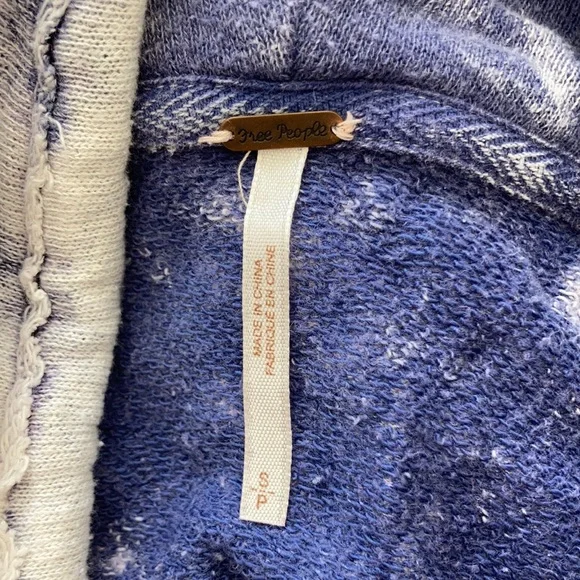 Free people mama crocheted purple tie die lace panel terry poncho - Picture 4 of 13